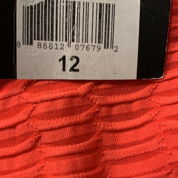 NWT Nanette Lepore Vibrant Coral 3/4 Sleeve Boat Neck Sheath Dress - Picture 11 of 11